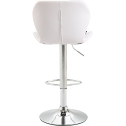 Lot de 2 tabourets de bar en liège simili cuir chromé blanc