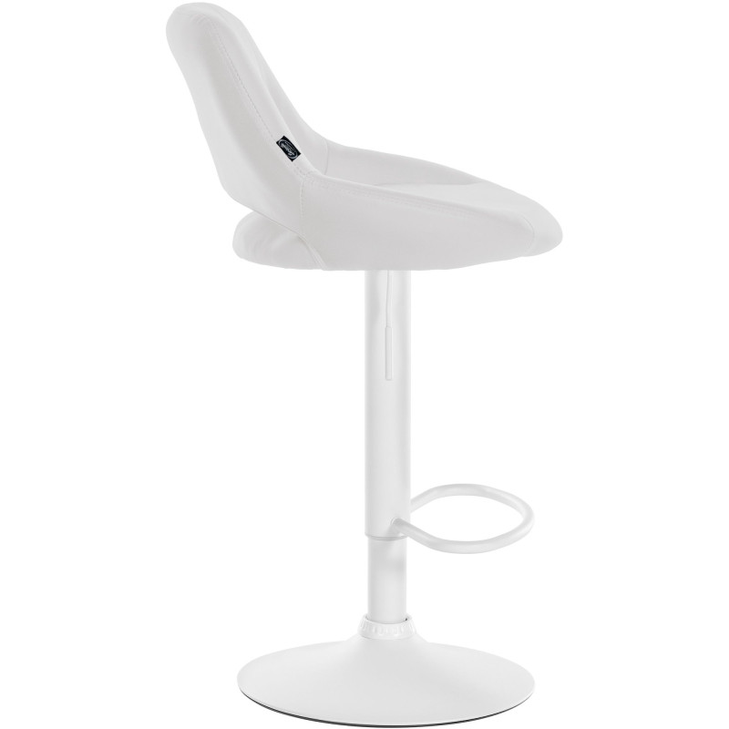 Tabouret de bar Milet en cuir artificiel blanc