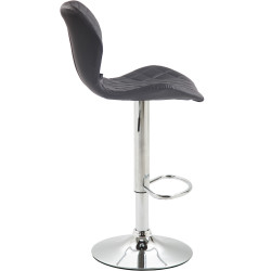 Lot de 2 tabourets de bar en liège simili cuir chromé gris