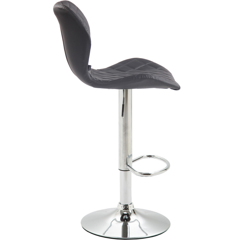 Lot de 2 tabourets de bar en liège simili cuir chromé gris