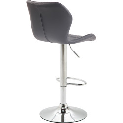 Lot de 2 tabourets de bar en liège simili cuir chromé gris