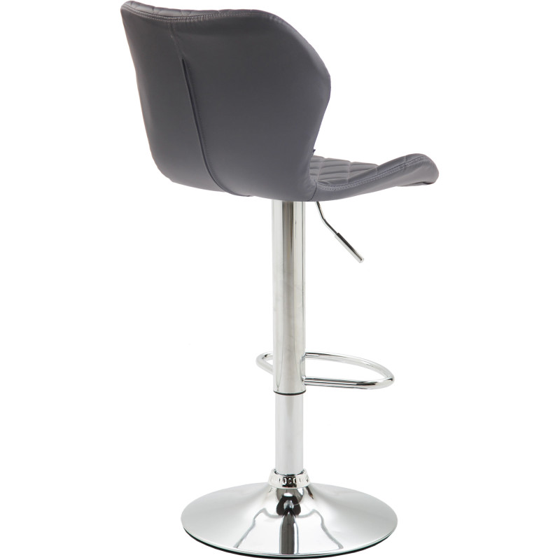 Lot de 2 tabourets de bar en liège simili cuir chromé gris