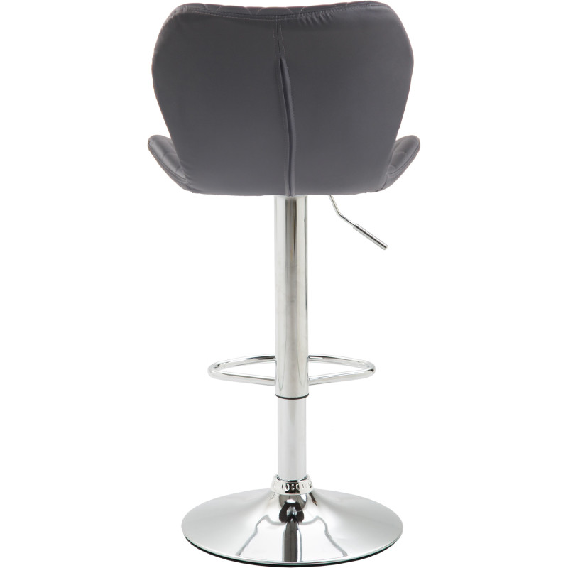 Lot de 2 tabourets de bar en liège simili cuir chromé gris