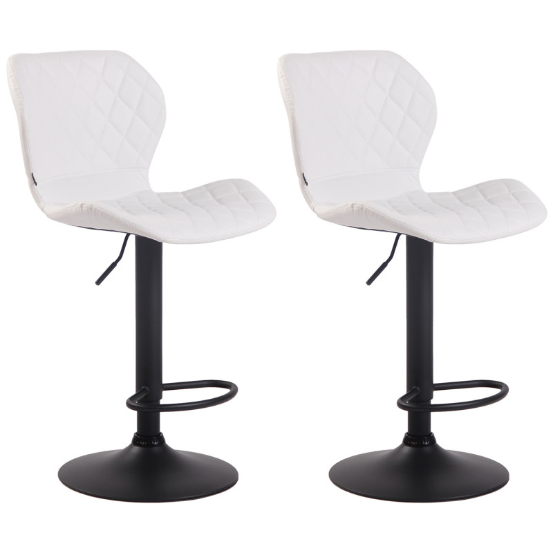 Lot de 2 tabourets de bar en liège simili cuir blanc