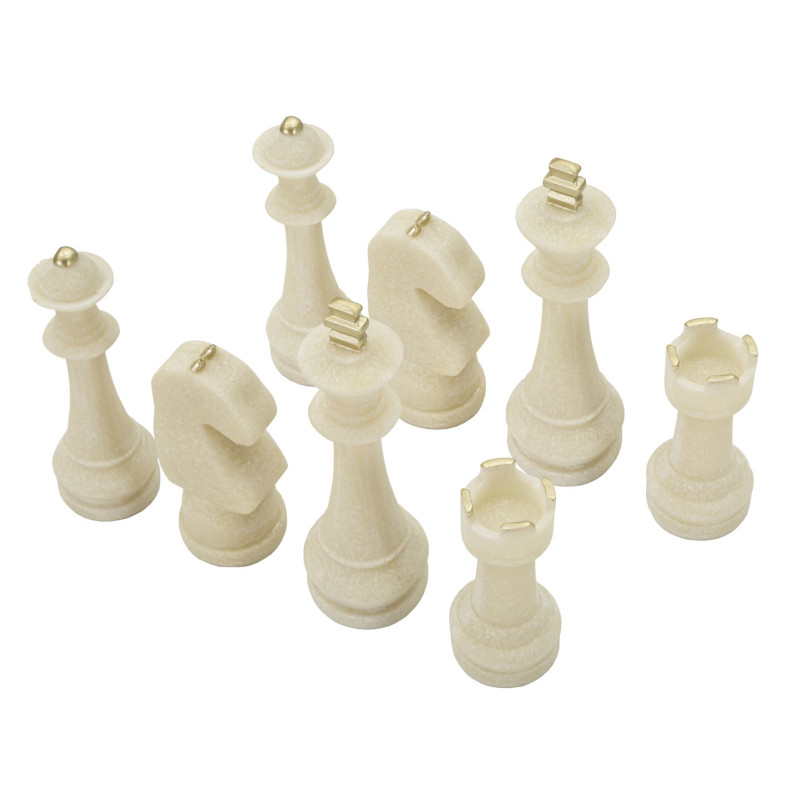 JEU D'ÉCHECS QUARZY 8 PIÈCES ASSORTIES CM Ø 4,4X9,2-4,3X13,3-5X16-X4,5X10,3