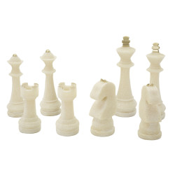 JEU D'ÉCHECS QUARZY 8 PIÈCES ASSORTIES CM Ø 4,4X9,2-4,3X13,3-5X16-X4,5X10,3