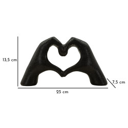 MAINS AMOUREUSES NOIRES CM 25X7,5X13,5