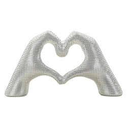 MAINS AMOUREUSES ARGENTÉES CM 25X7,5X13,5