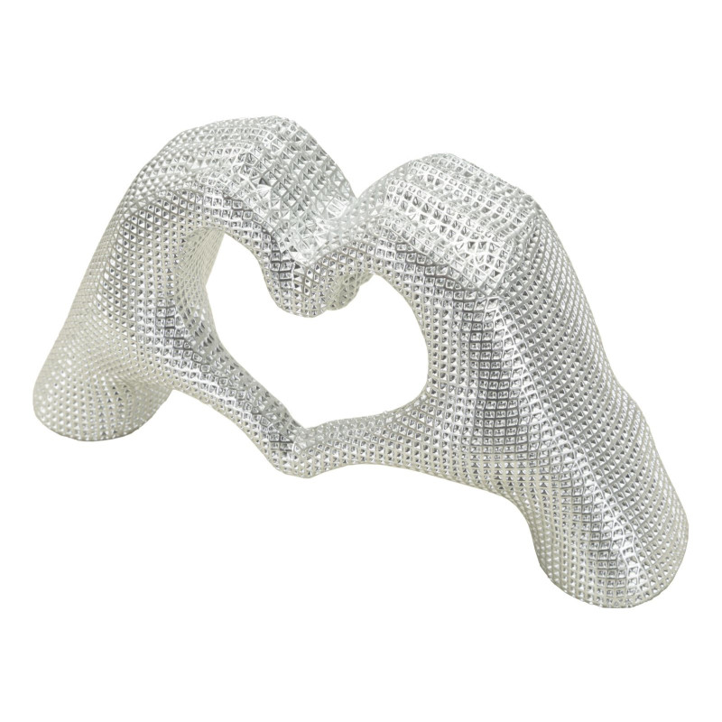 MAINS AMOUREUSES ARGENTÉES CM 25X7,5X13,5