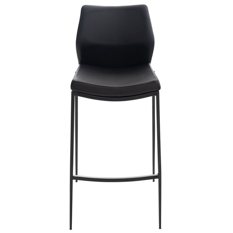 Tabouret de bar Matola, simili cuir noir