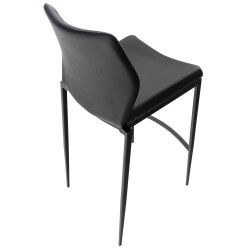 Tabouret de bar Matola, simili cuir noir