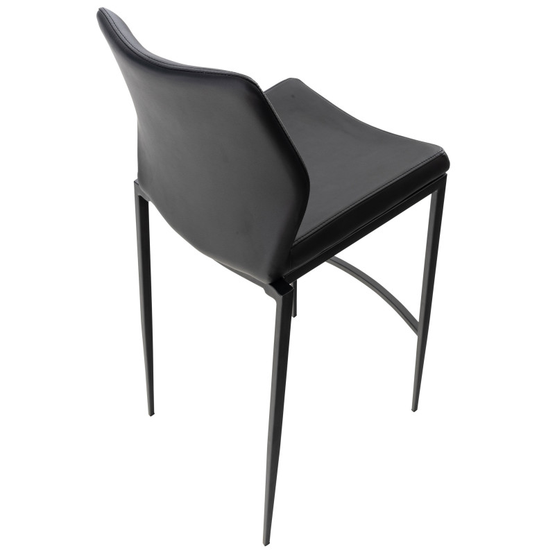 Tabouret de bar Matola, simili cuir noir