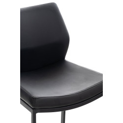 Tabouret de bar Matola, simili cuir noir