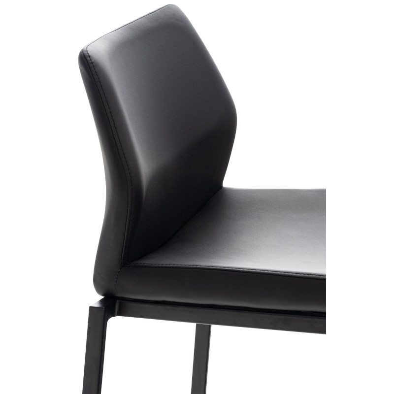 Tabouret de bar Matola, simili cuir noir