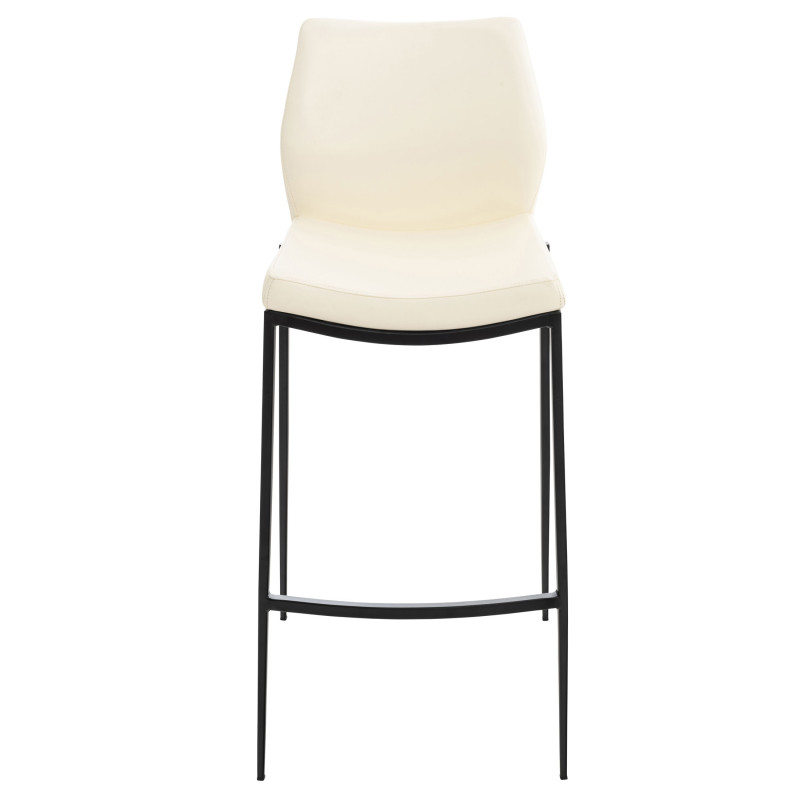 Tabouret de bar Matola, simili cuir crème