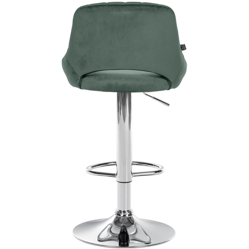 Tabouret de bar Milet velours vert chrome