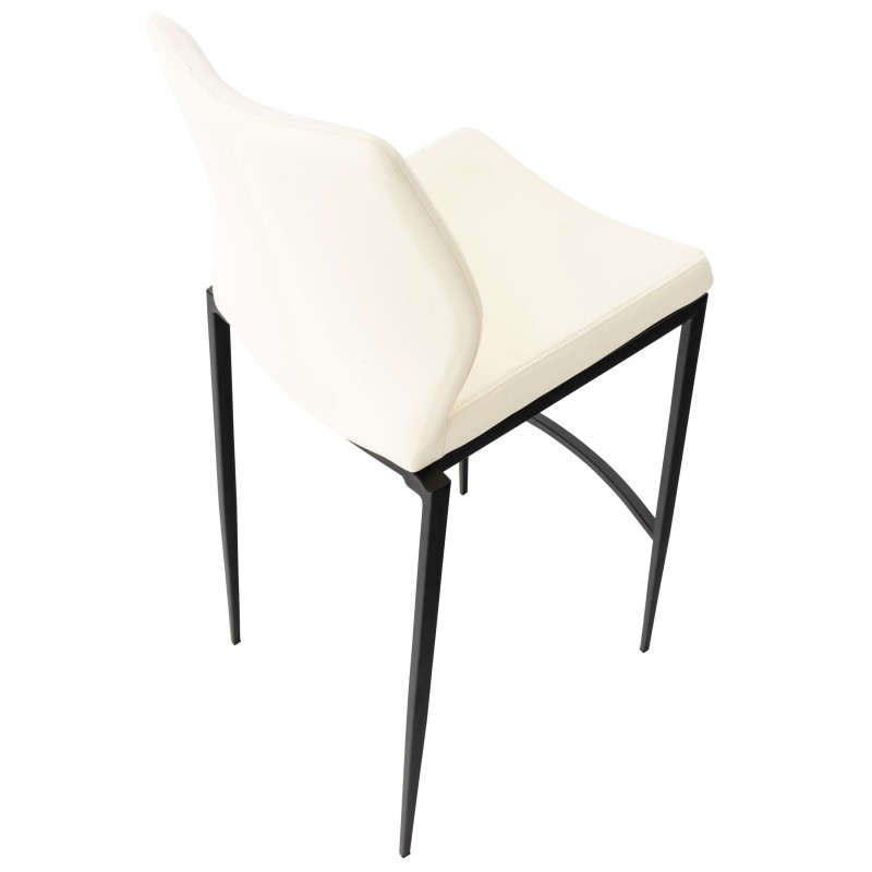 Tabouret de bar Matola, simili cuir crème
