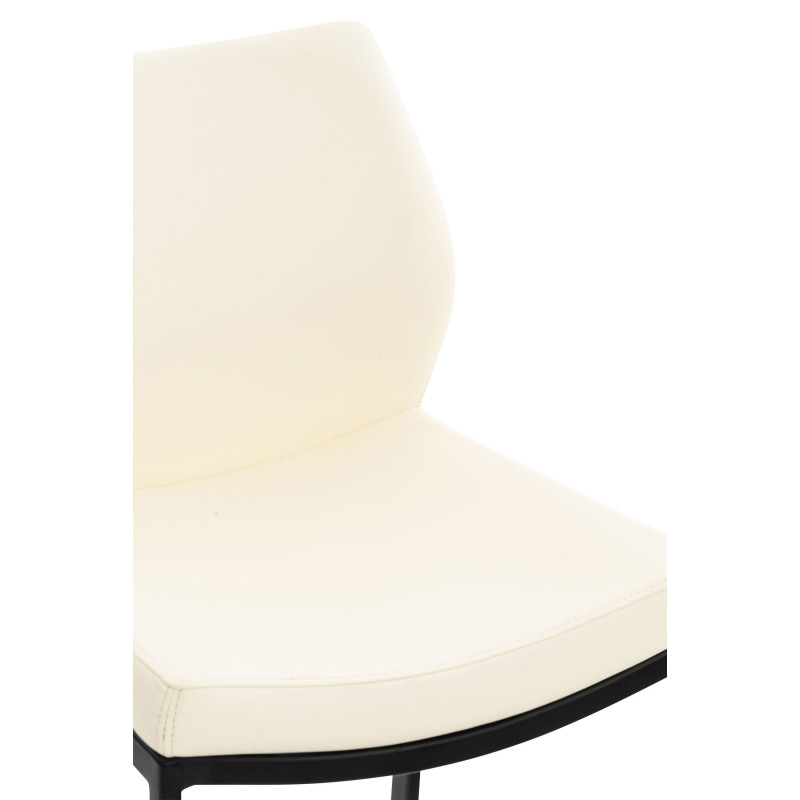 Tabouret de bar Matola, simili cuir crème