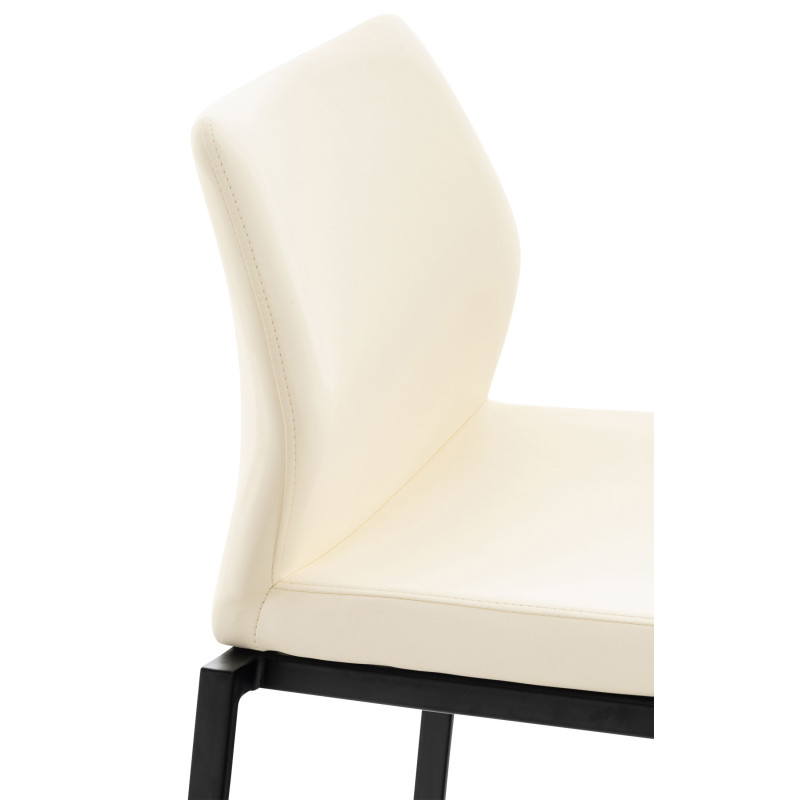 Tabouret de bar Matola, simili cuir crème