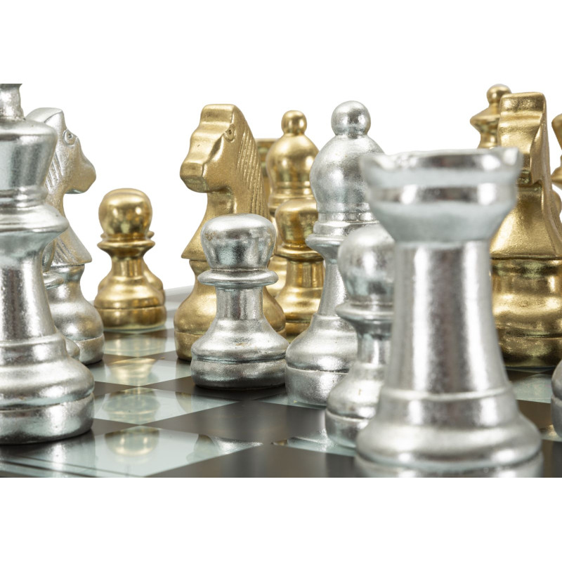 JEU D'ÉCHECS NOIR/BLANC CM 50,5X50,5X14