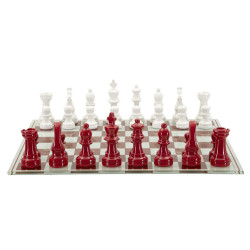 GIOCO SCACCHIERA ROSSO/BIANCO CM 61X61X14