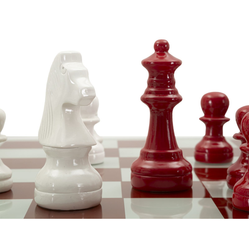 JOGO DE XADREZ VERMELHO/BRANCO CM 61X61X14