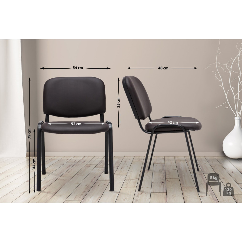 Chaise visiteur Ken en cuir artificiel | brun