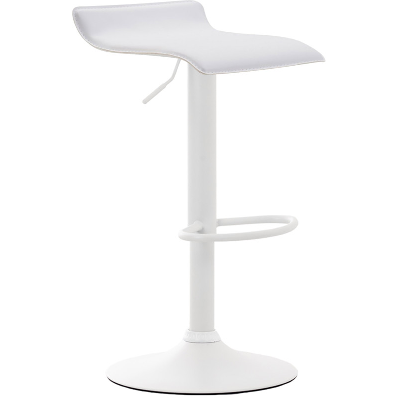 Tabouret de bar Dyn V2 en cuir synthétique blanc