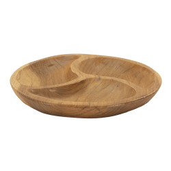 PLATEAU 3 PARTIES TECK CM Ø 25,5X3