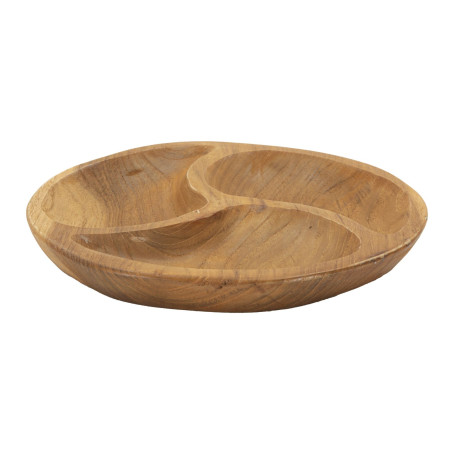 PLATEAU 3 PARTIES TECK CM Ø 25,5X3