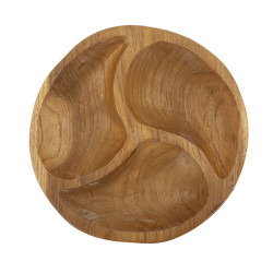 PLATEAU 3 PARTIES TECK CM Ø 25,5X3