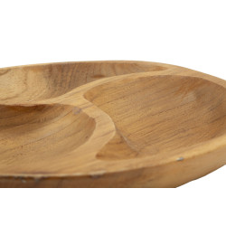 PLATEAU 3 PARTIES TECK CM Ø 25,5X3