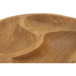 PLATEAU 3 PARTIES TECK CM Ø 25,5X3