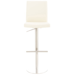 Lot de 2 tabourets de bar Cadiz simili cuir acier inoxydable crème