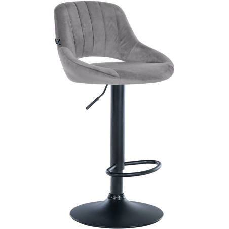 Tabouret de bar Milet velours noir gris foncé