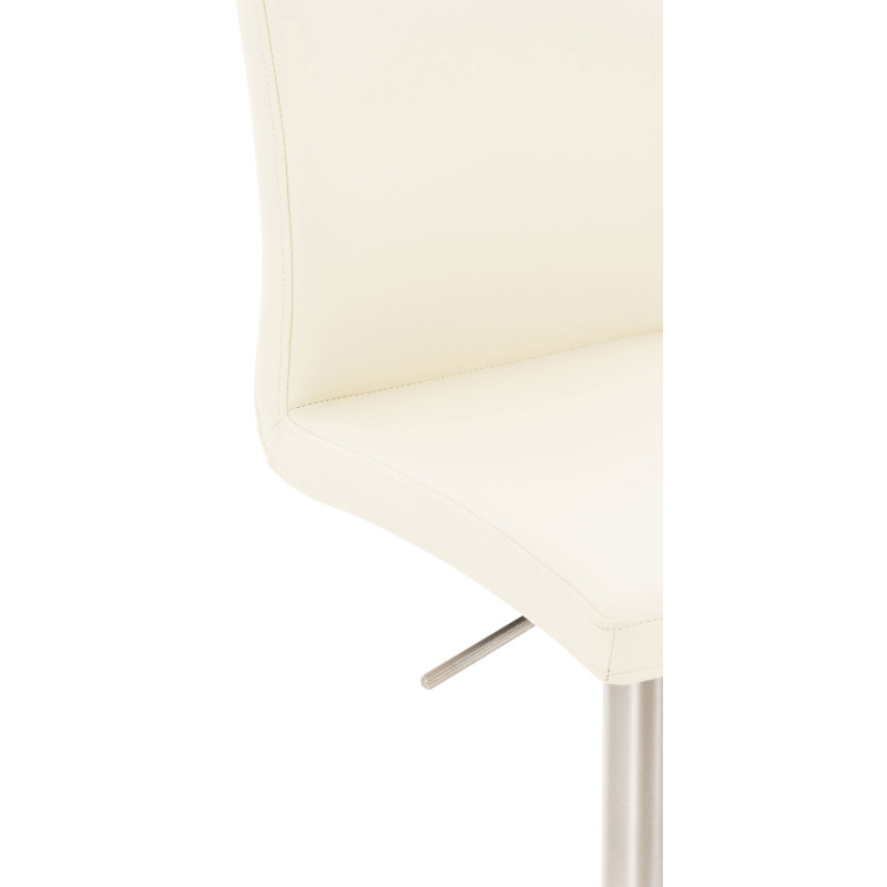 Lot de 2 tabourets de bar Cadiz simili cuir acier inoxydable crème