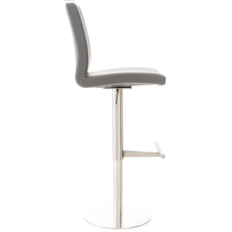 Lot de 2 tabourets de bar Cadiz simili cuir acier inoxydable gris