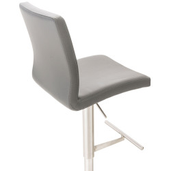 Lot de 2 tabourets de bar Cadiz simili cuir acier inoxydable gris