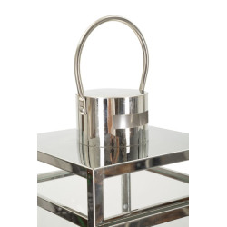 LANTERNE ARGENTÉE LOT DE 3 PCS CM 22X22,5X70,5-18X18,5X50-14X14,5X38