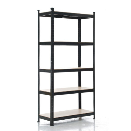 Estantería Metálica Galvanizada ~ 5 Estantes Negro,90x40x180 cm