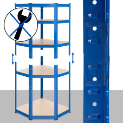 Étagère d'angle bleue Flint 180