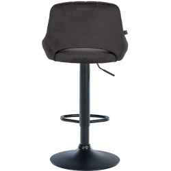 Tabouret de bar Milet velours noir noir