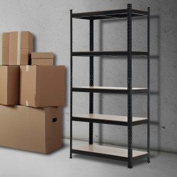 Étagère de rangement 90 x 40 x 180 cm noire