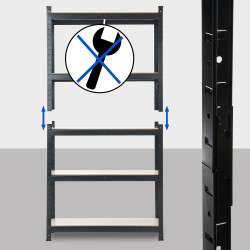 Étagère de rangement 90 x 40 x 180 cm noire