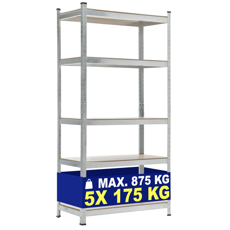 Estantería Metálica de Almacenaje Galvanizada Plateado,90x40x180 cm