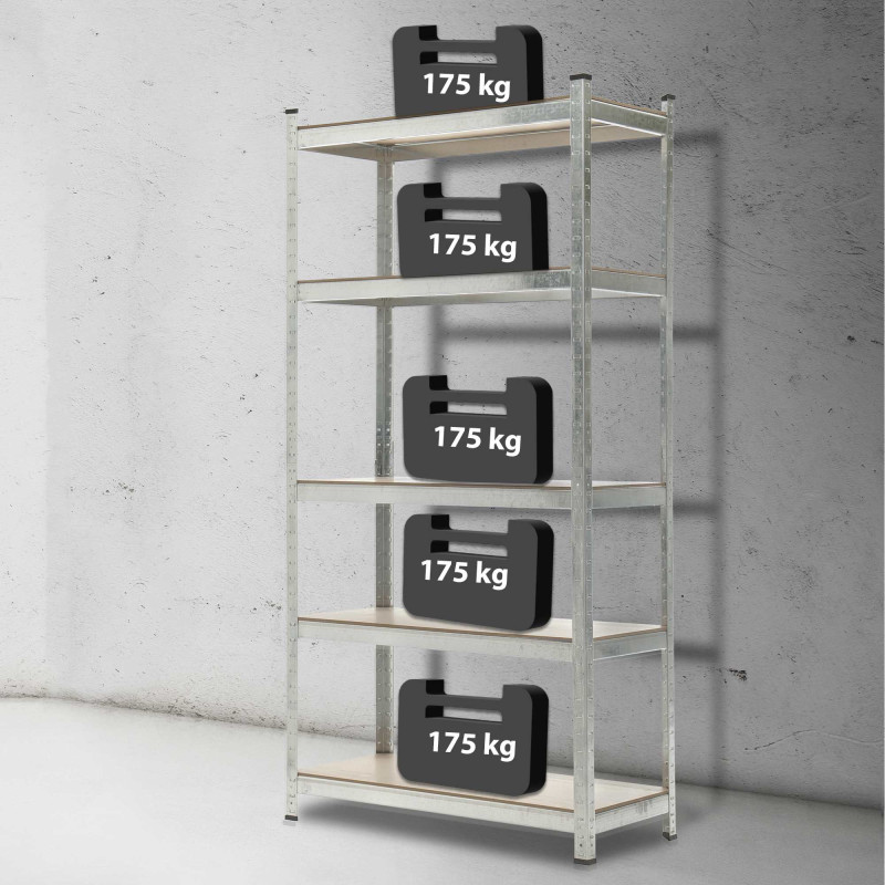 Étagère de rangement 90 x 40 x 180 cm argentée