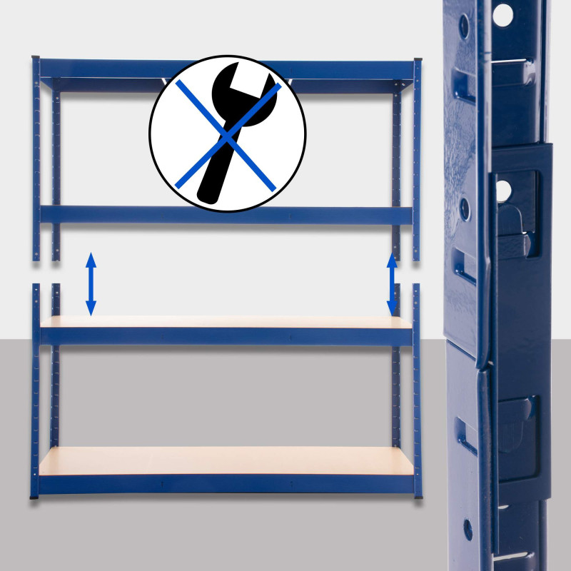 Étagère de rangement 160x60x180 cm bleue