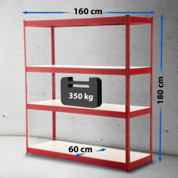 ?tag?re de rangement 160x60x180 cm rouge