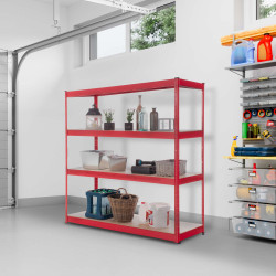 Étagère de rangement 160x60x180 cm rouge