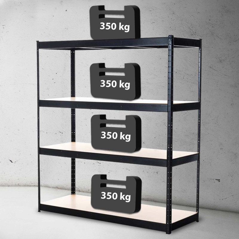 Étagère de rangement 160x60x180 cm noire